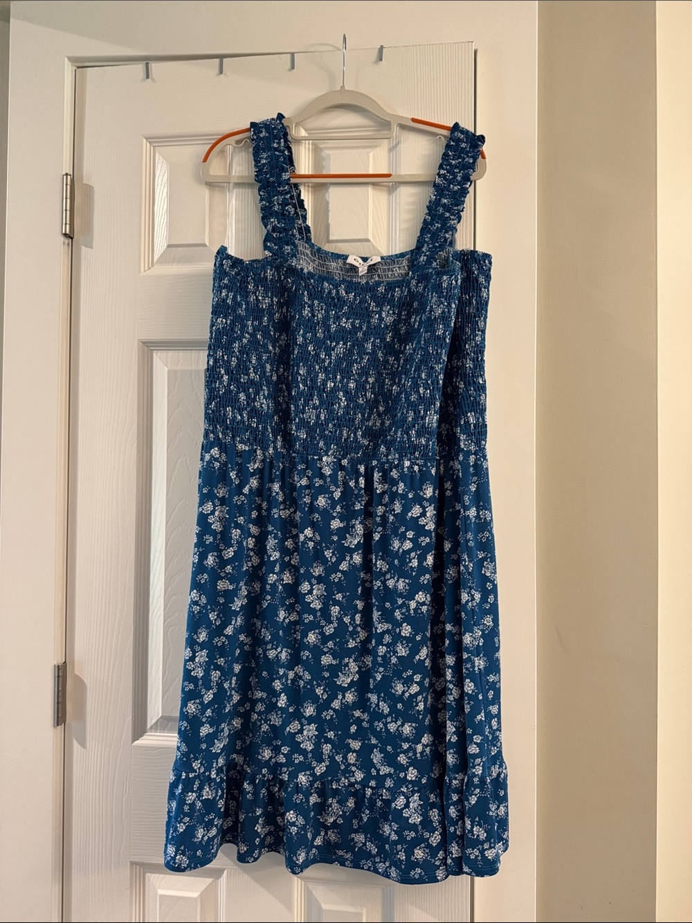 Gilli Blue Floral Smocked Sundress, Like New